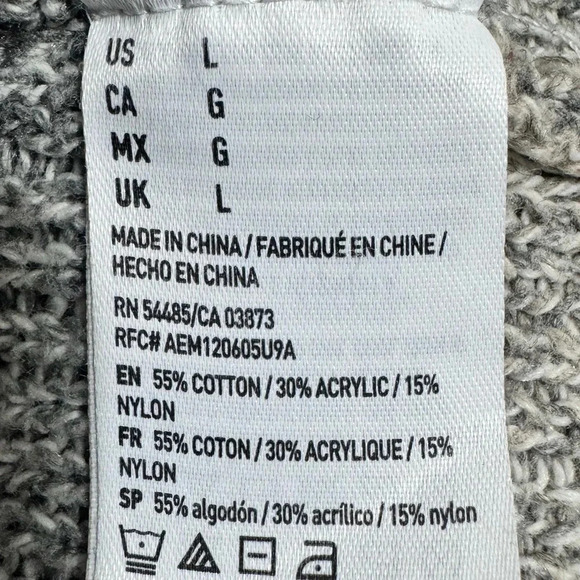 American Eagle Outfitters Hooded Sweater Size Large Grey, Black and White - Picture 6 of 7